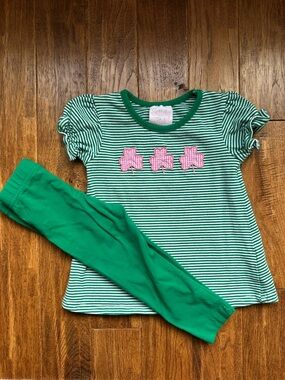 Stitchy Fish 18m Lucky Trio Applique Legging Set